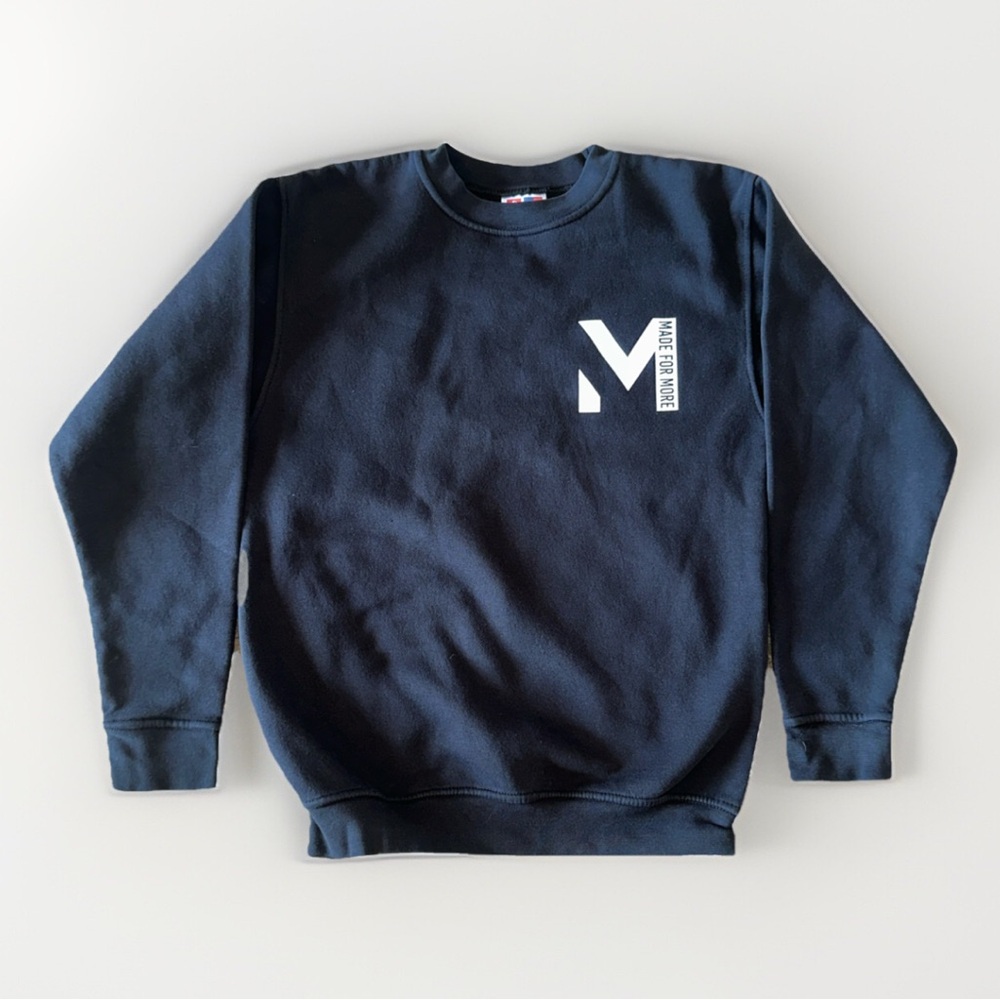 Bayside Pullover Sweatshirt - Crew neck - Small Made In USA MADE FOR MORE